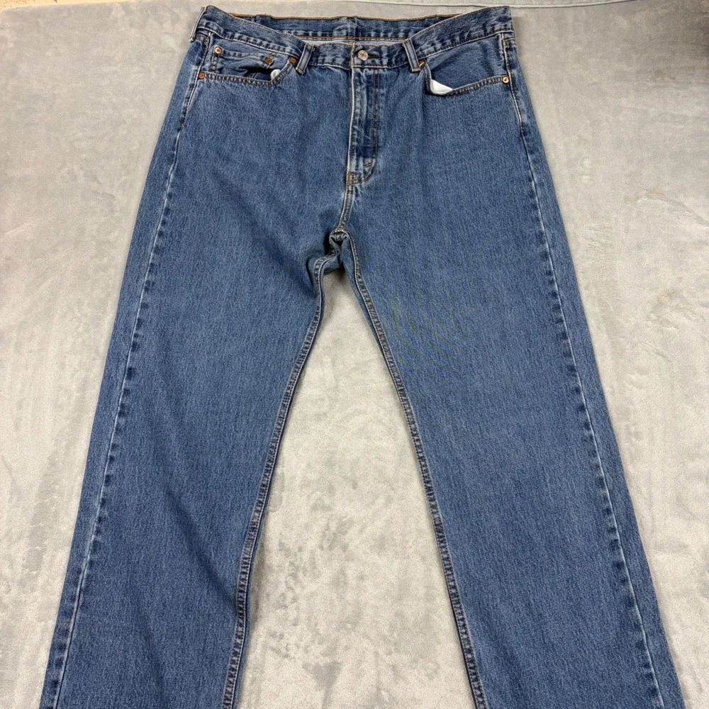 Levis‎ 505 Regular Fit Straight Leg Jeans Mens 40x32 Blue Medium Wash Denim